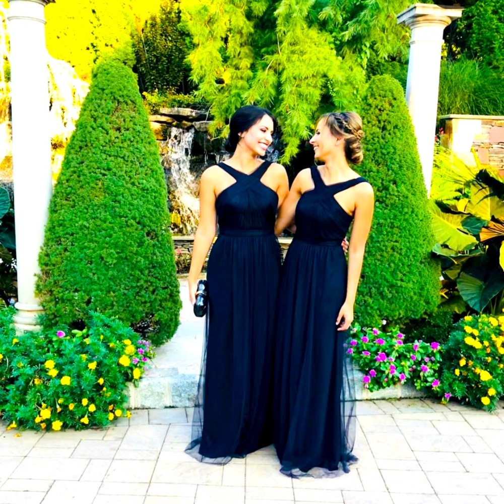 Formal gown prom bridesmaid navy dress